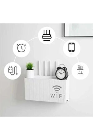 TİNEKE  Beyaz Wifi Kutusu Duvar Asılabilir Sigorta Ve Modem Saklama Kutusu 25x15x6 Cm