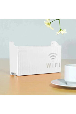 TİNEKE  Beyaz Wifi Kutusu Duvar Asılabilir Sigorta Ve Modem Saklama Kutusu 25x15x6 Cm