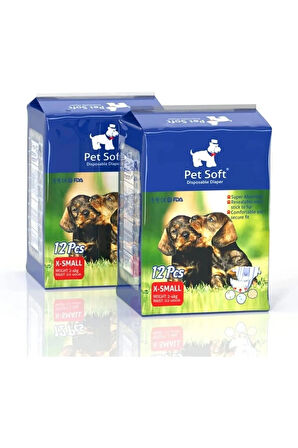 TİNEKE  Petsoft Köpek Tuvalet Bezi Kedi Tuvalet Bezi Çiş Bezi X-small 12 Adet 