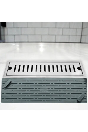 TİNEKE  GRİ Renk Uzun Model Kötü Koku Önleyici Silikon Mat Banyo Mutfak Lavabo Balkon Gider Tıpası Kapağı