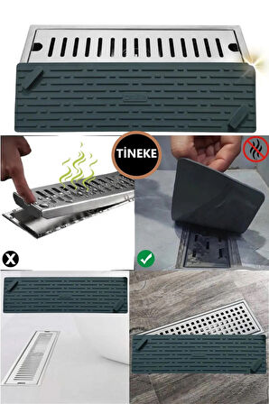 TİNEKE  Siyah Renk Uzun Model Kötü Koku Önleyici Silikon Mat Banyo Mutfak Lavabo Balkon Gider Tıpası Kapağı