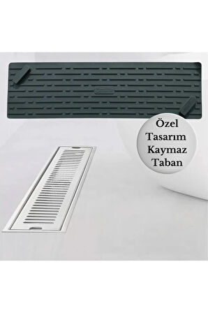 TİNEKE  Siyah Renk Uzun Model Kötü Koku Önleyici Silikon Mat Banyo Mutfak Lavabo Balkon Gider Tıpası Kapağı