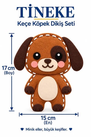 TİNEKE Sevimli Aslan Keçe Dikiş Seti – Çocuklar İçin Eğitici Kendin Yap Etkinliği 1ADET Model Go KÖPEK
