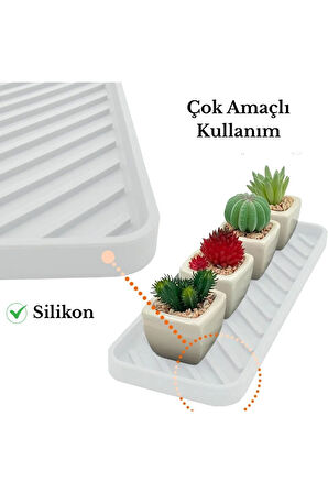 TİNEKE  Silikon Yağdanlık Yağlık Standı Altlık ,çok Amaçlı Organizer Sunumluk ,sabunluk Altlığı 1 ADET BEYAZ