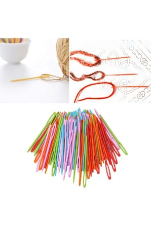 TİNEKE 25 Adet 6 Renk 9 Cm Karışık Plastik Yün Iğnesi, Çocuklar Için Eğitici Iğne