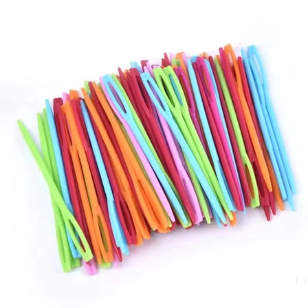 TİNEKE 25 Adet 6 Renk 9 Cm Karışık Plastik Yün Iğnesi, Çocuklar Için Eğitici Iğne