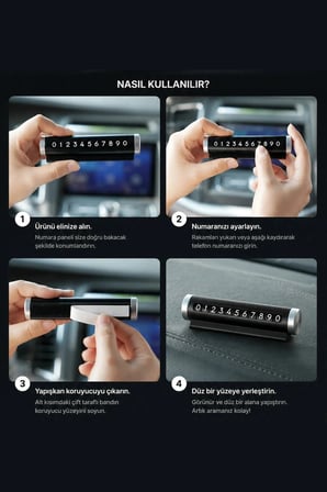 TİNEKE Metal Kasa Araç İçi Telefon Numaratör Çevirmeli Gizlenebilir Park Telefon Numarası Aparatı