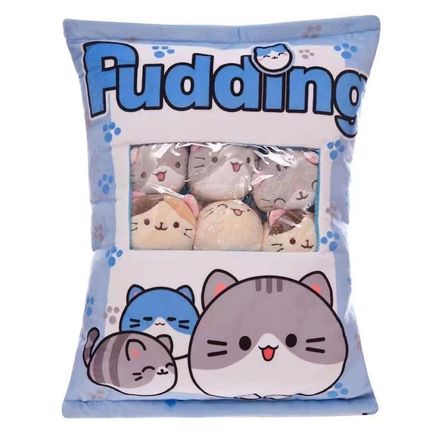 TİNEKE 8’li Peluş Kedi Yastığı Seti – Minik Yumuşak Kedi Oyuncağı ve Uyku Arkadaşı MAVİ KARIŞIK