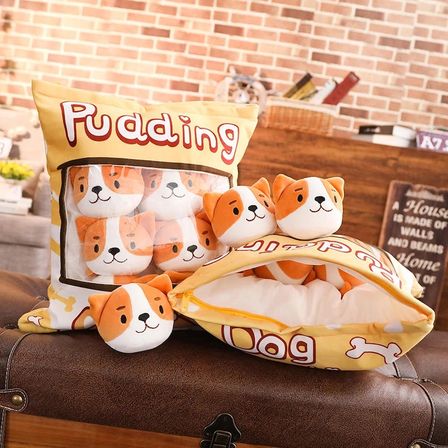 TİNEKE 8’li Peluş Kedi Yastığı Seti – Minik Yumuşak Kedi Oyuncağı ve Uyku Arkadaşı SARI