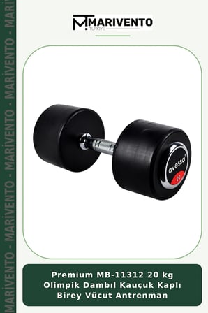 Premium MB-11312 20 kg Olimpik Dambıl Kauçuk Kaplı Birey Vücut Antrenman