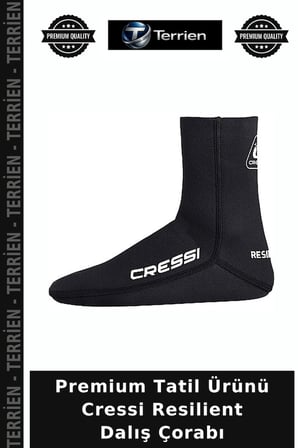 Premium Tatil Ürünü Cressi Resilient Dalış Çorabı BLACK XS - 3MM