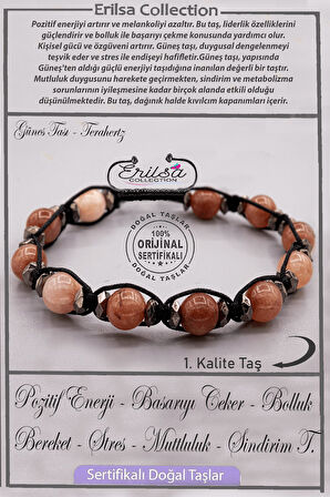 Sertifikalı AAA+ Kalite Gerçek Terahertz - Güneş Taşı Bileklik
