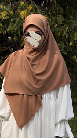 Pamuklu Organik Modal Eşarp-Karamel