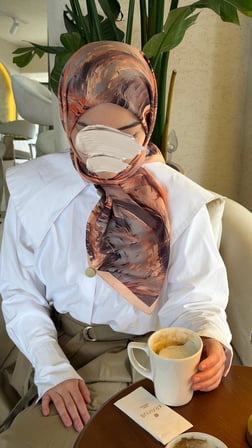 Pamuklu Soft Lara Desen Eşarp-Orange