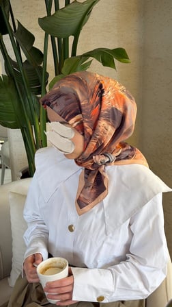 Pamuklu Soft Lara Desen Eşarp-Orange