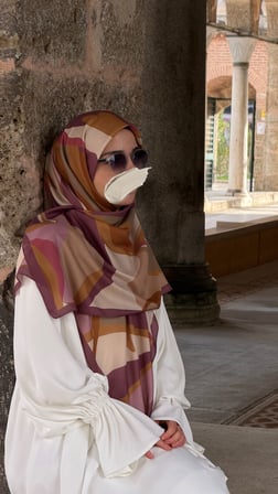 Pamuklu Soft Rânâ Desen Eşarp-Gül Kurusu