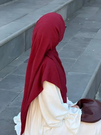 Premium Jakarlı Sare Büyük Boy Eşarp - Bordo