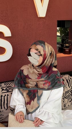 Pamuklu Soft Meva Desen Eşarp-Zümrüt