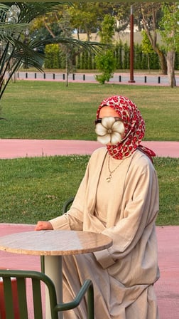 Pamuklu Pera Desen Eşarp - Kiraz