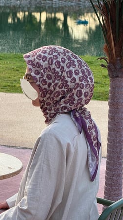 Pamuklu Pera Desen Eşarp - Mürdüm
