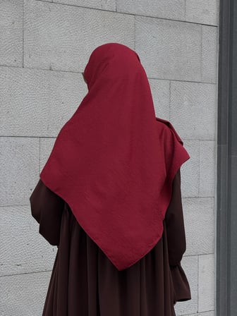 Premium Jakarlı Hüma Büyük Boy Eşarp -Bordo