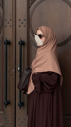 Premium Jakarlı Hüma Büyük Boy Eşarp -Vizon