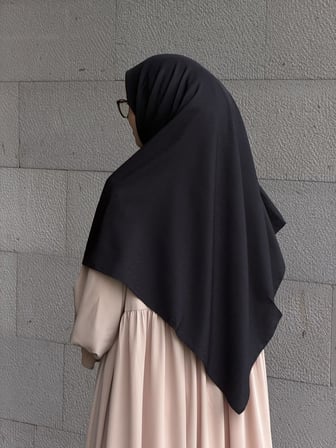 Premium Jakarlı Hüma Büyük Boy Eşarp -Siyah