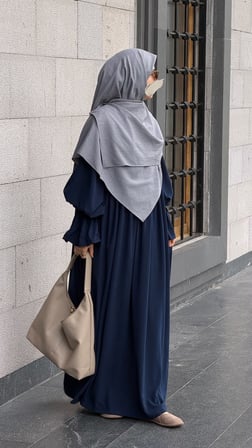 Premium Jakarlı Hüma Büyük Boy Eşarp-Füme