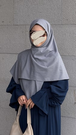 Premium Jakarlı Hüma Büyük Boy Eşarp-Füme