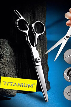 Titanyum Ayar Vidalı Düz Gri Grey Saç Kesim Makası | Profesyonel Kuyruklu Makas XLQ515GREY