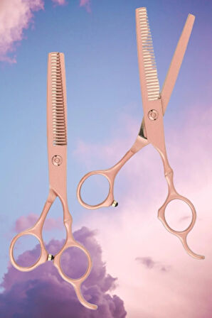 Mat Titanyum Ara Efile Makas | Gül Kurusu Saç Kesim Makası - Profesyonel Kuaför XLQ504B