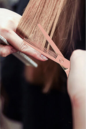 Mat Titanyum Ara Efile Makas | Gül Kurusu Saç Kesim Makası - Profesyonel Kuaför XLQ504B