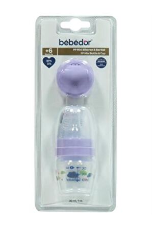 ( 1 ADET ) Bebedor PP Mini Biberon Suluk Alıştırma Seti 30 ml Lila