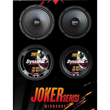 Dynamat 16 Cm Joker Serisi 110W Rms 290W Maksimum 2 Adet Midrange