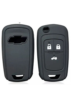 Chevrolet Cruze Aveo Uyumlu Silikon Anahtar Koruma Kılıfı Siyah Renk