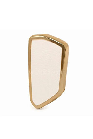 Seat Leon Fr Mk4 Ve Golf 8 Uyumlu Lüx Anahtar Koruma Kılıfı Beyaz Gold