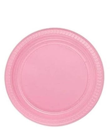 Delux Serisi Servis Kutlama Yemek PLASTİK TABAK 25 Lİ PEMBE