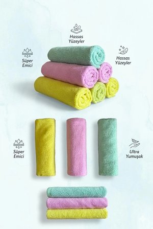 40x40 Mikrofiber Mutfak Banyo Koltuk Silme Bezi Çok Amaçlı Emici Temizlik Bezi 3 Adet