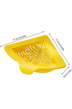 3 Adet Mutfak Ve Banyo Üçgen Lavabo Süzgeci – Köşe Uyumlu Plastik Organizatör Sünger Tutucu Sink Strainer