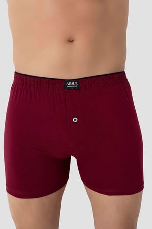 Rahat Çamaşır İç Çamaşırı Pamuklu Giysi 6'lı Paket Bordo Erkek Penye Havlu Bel Boxer %100 Pamuk