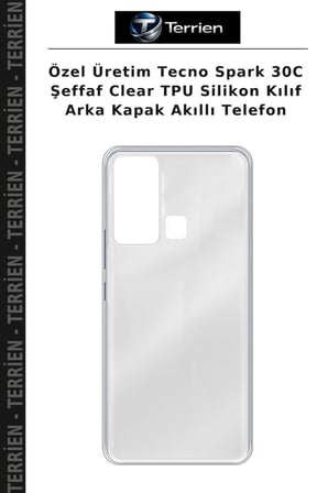 Özel Üretim Tecno Spark 30C Şeffaf Clear TPU Silikon Kılıf Arka Kapak Akıllı Telefon