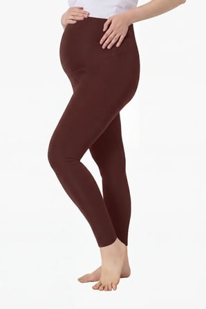 Beli Ayarlanabilir Kahverengi Esnek Yüksek Bel Hamile Tayt Rahat Parça Doğum Öncesi Bekleyen Anne
