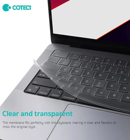 Premium COTECi MacBook Pro M1 14/16 Silikon Klavye Koruyucu Pratik Ürün Dizüstü Örtü