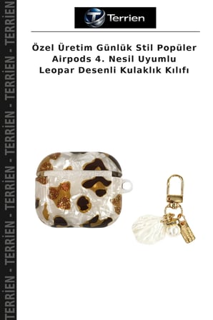 Özel Üretim Günlük Stil Popüler Airpods 4. Nesil Uyumlu Leopar Desenli Kulaklık Kılıfı