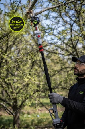 R-9908-9108 3lü Set Şarjlı Testere ve Budama Makası ve 2 Metre Teleskobik Uzatma Kolu (21V - 3.0 Ah - Dijital Göstergeli)