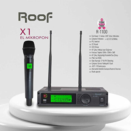 ROOF R-1100 UHF TELSİZ EL MİKROFON (R-5)