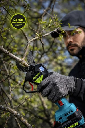 R-9108-9908-Sırık 3lü Set Şarjlı Testere ve Budama Makası ve 2 Metre Teleskobik Uzatma Kolu 21V - 3.0 Ah - Dijital Göstergeli