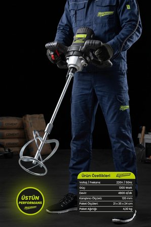 R-Jl1636 Boya Karıştırıcı Alçı Karıştırıcı 1300 Watt
