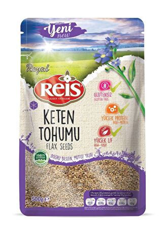 Reis  Royal Kalitesiyle Yüksek Lif Yüksek Proteine Sahip Glütensiz 500 Gram Keten Tohumu (Flax Seeds)