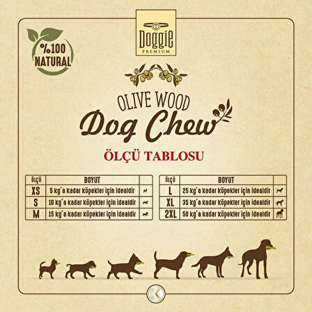 Doggie Doğal Zeytin Ağacı Köpek Çiğneme Oyuncağı Xsmall